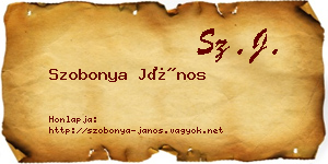 Szobonya János névjegykártya