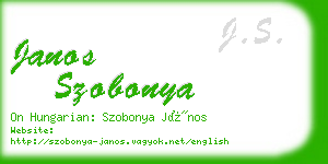 janos szobonya business card